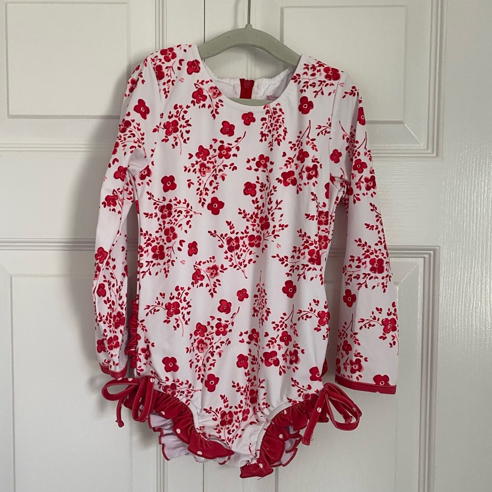 Sweet honey swimsuit NWT rash guard red floral